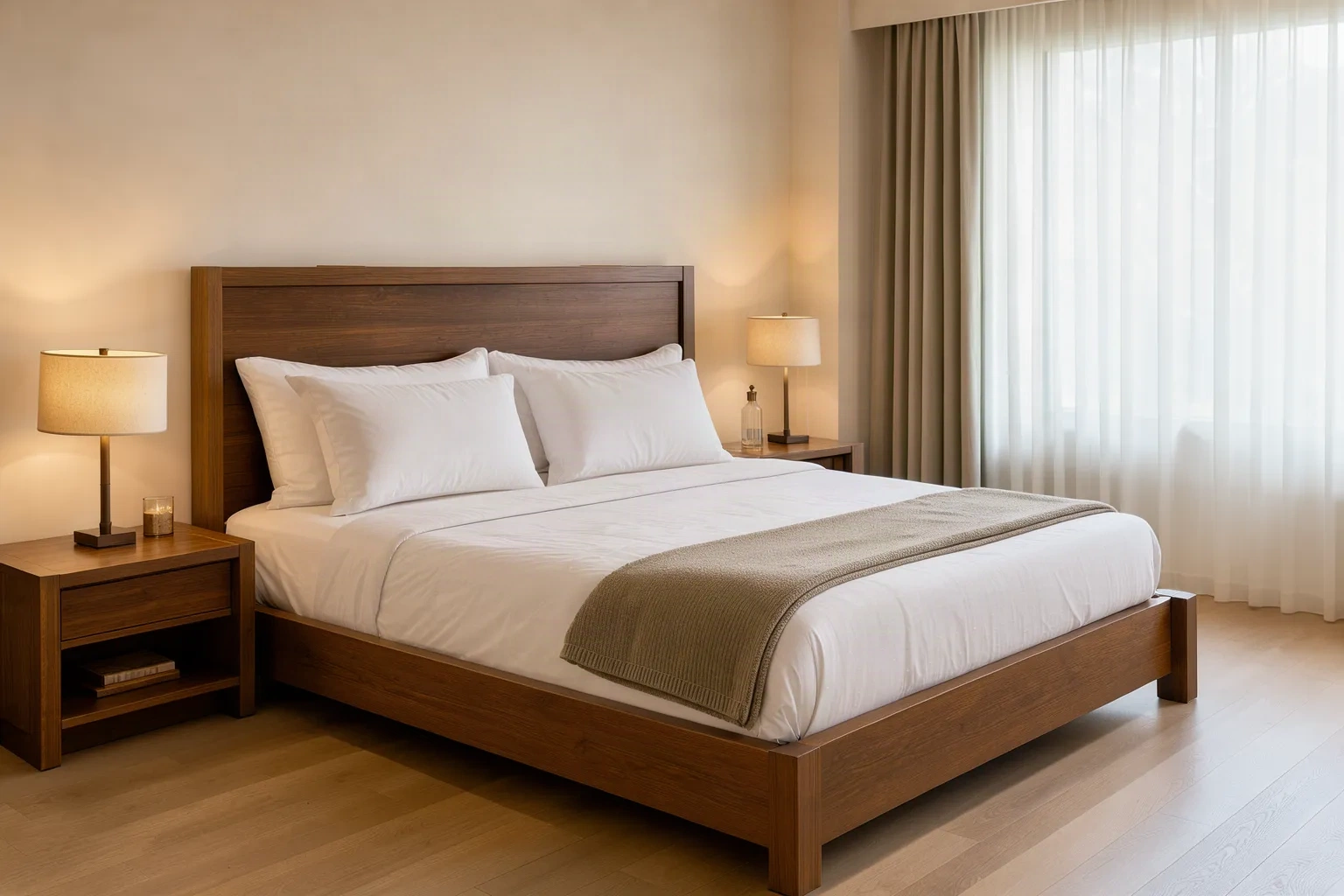 Chambre élégante en bois massif